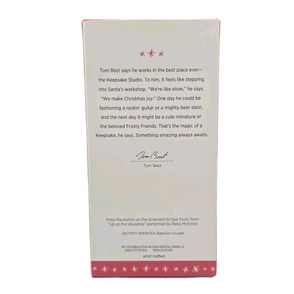 2016 Hallmark Ornament Reba McEntire “Up On The Housetop” Magic U12 - Picture 7 of 7